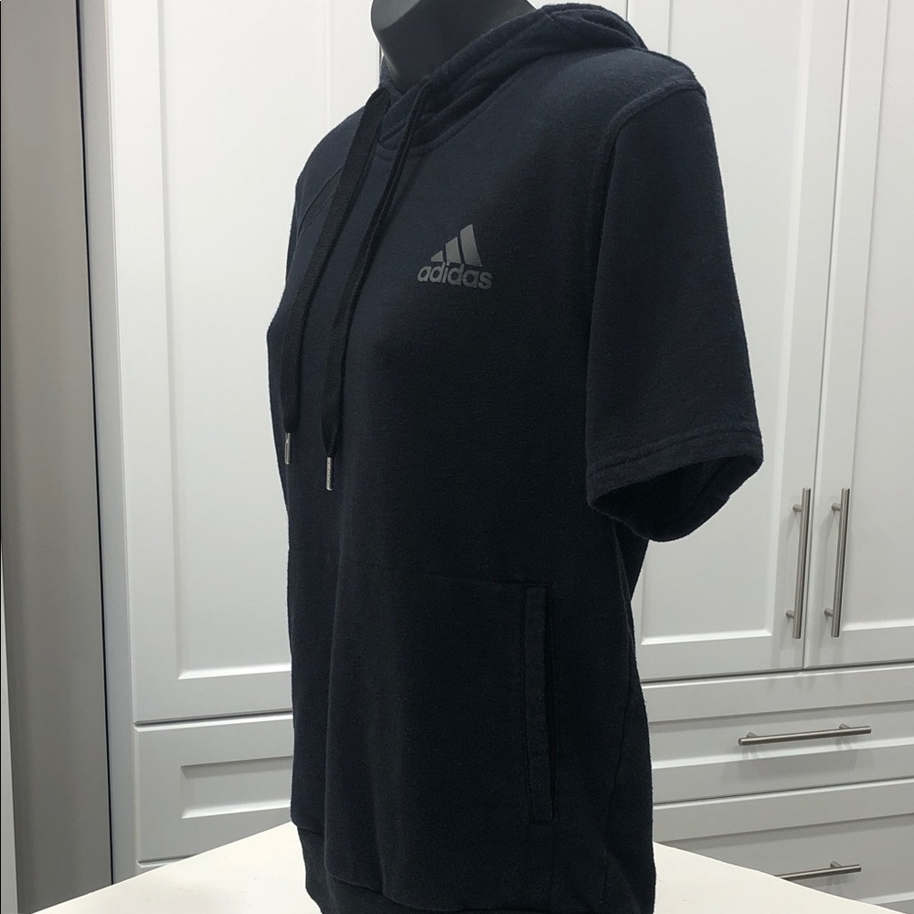 Adidas Black Short Sleeve Pullover Hoodie - Women’s Size Small - Picture 3 of 9
